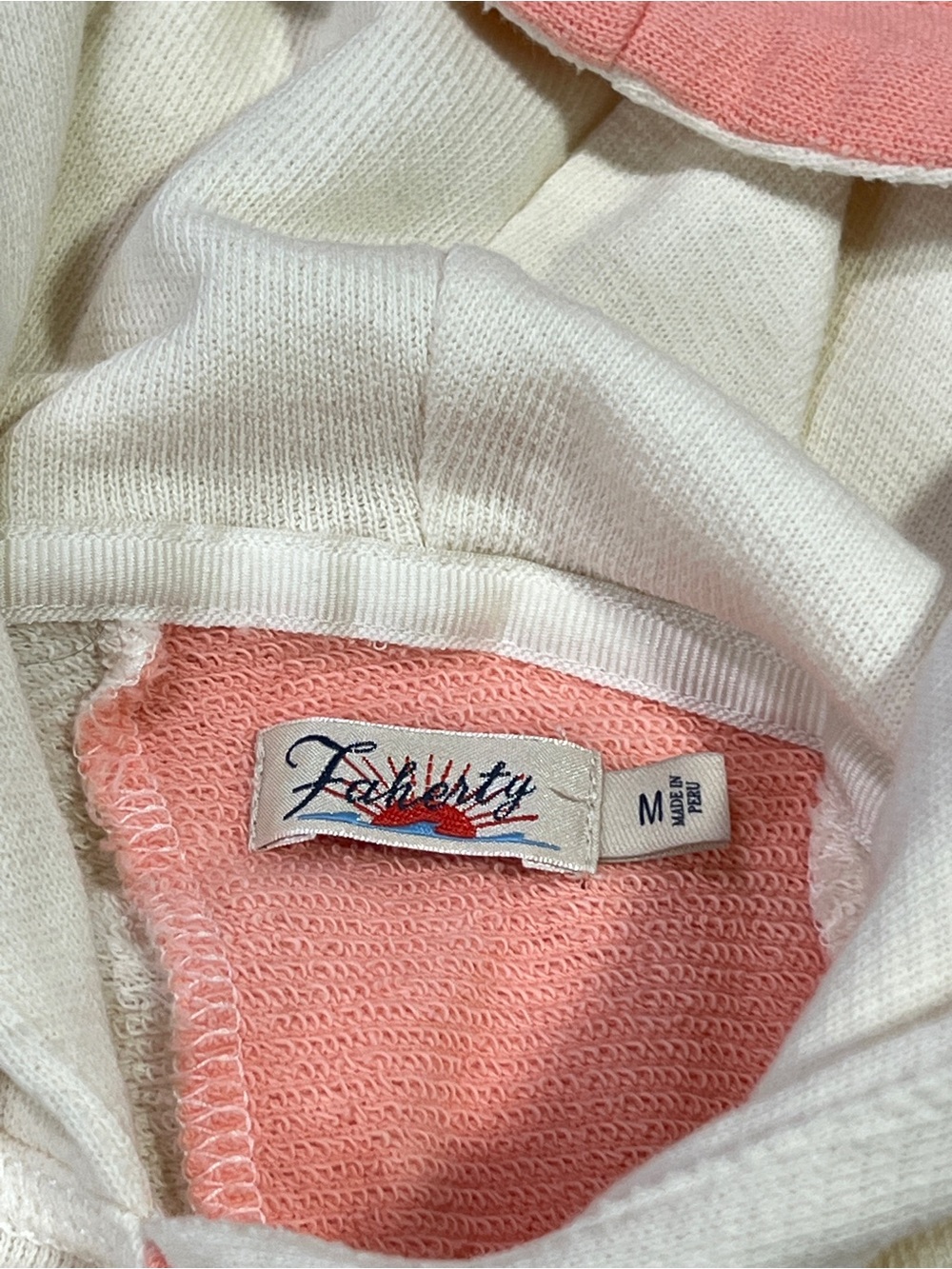 Faherty Soleil Sweatshirt - Medium - multicolor rainbow french terry hoodie - Picture 10 of 14